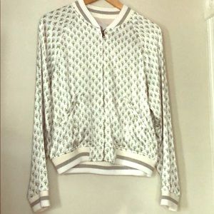 Anthropologie Tiny Editions Embroidered Bomber Sm